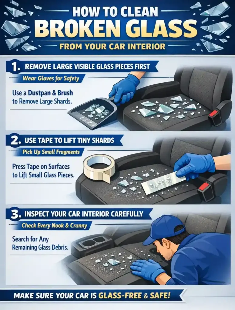 How to Clean Broken Glass From Car