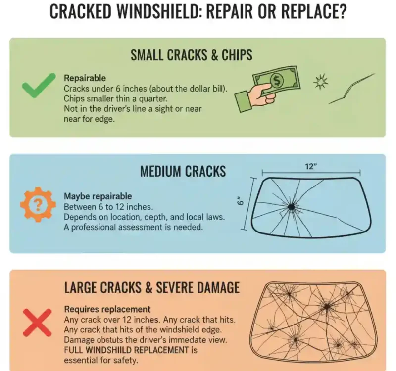 What Size Windshield Crack Can Be Repaired?